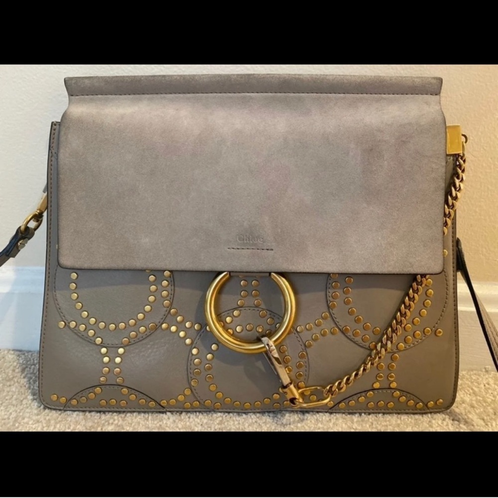 Chloe Faye studded calfskin shoulder bag